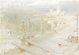 Albert Goodwin Canvas Paintings - Wells From Roof of Parish Church